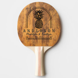 Huggkubb Ananas Bröllopsbåge & Namn Pingisracket
