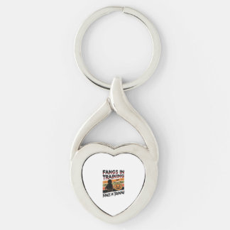 Huggtänder på Träning Rolig Vampyr Halloween Tröja Twisted Heart Silverfärgad Nyckelring