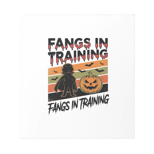 Huggtänder under utbildning Rolig vampyr Halloween Anteckningsblock (Framsida)