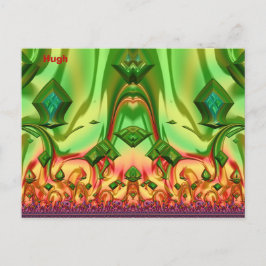 HUGH ~ 3D-designmönster ~ Julfärger ~  Vykort