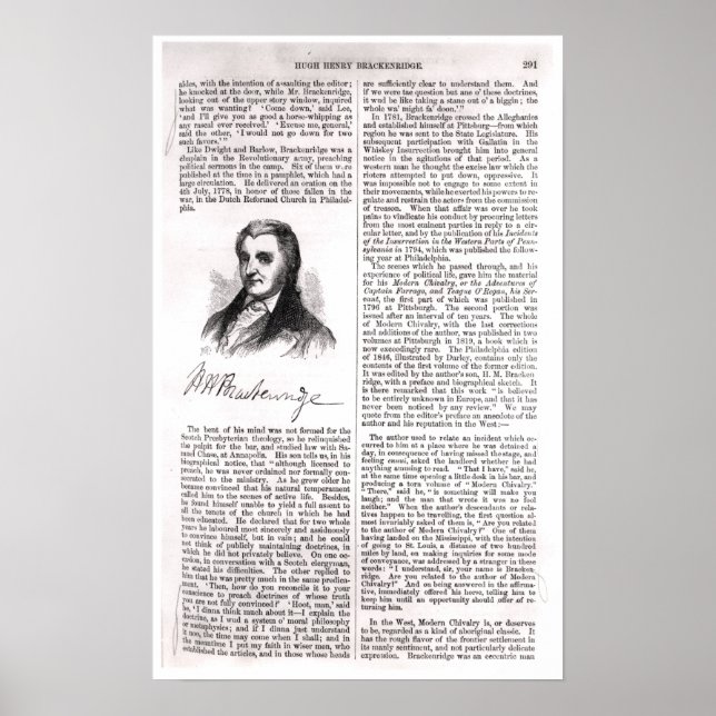 Hugh Henry Brackenridge Poster (Framsidan)