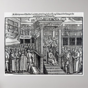 Hugh Latimer Preaching before Kung Edward VI Poster
