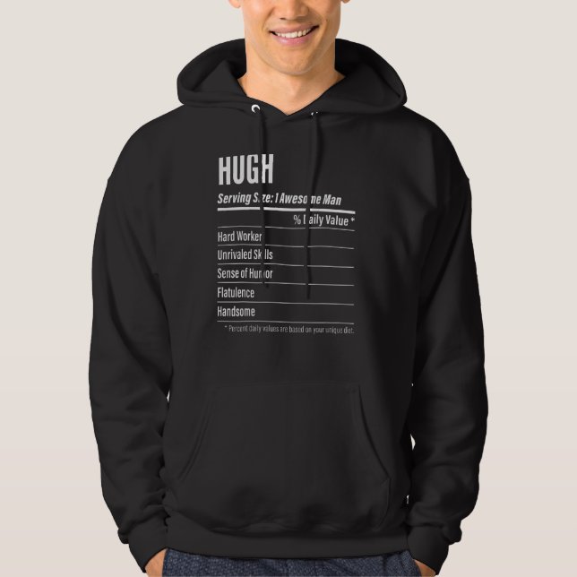 Hugh serverar Storleka kalorier för näringsvärdesd Hoodie (Framsida)