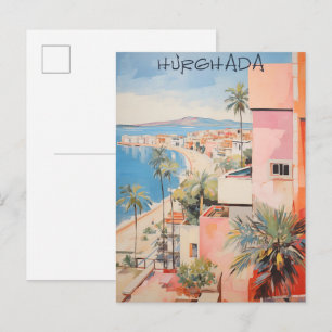 Hugharda Egypten Resa Stad Måleri Estetisk Vykort