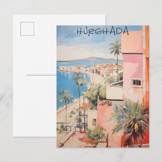 Hugharda Egypten Resa Stad Måleri Estetisk Vykort (Fram/baksida)