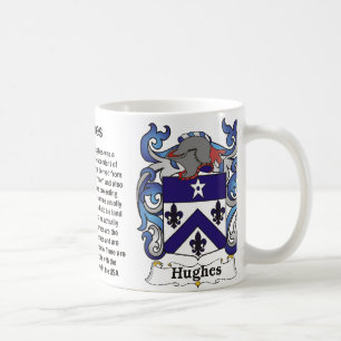 Hughes familjvapensköld på en mugg