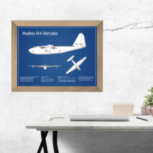 Hughes H-4 Hercules Spruce Goose - Flygplansplaner Fototryck