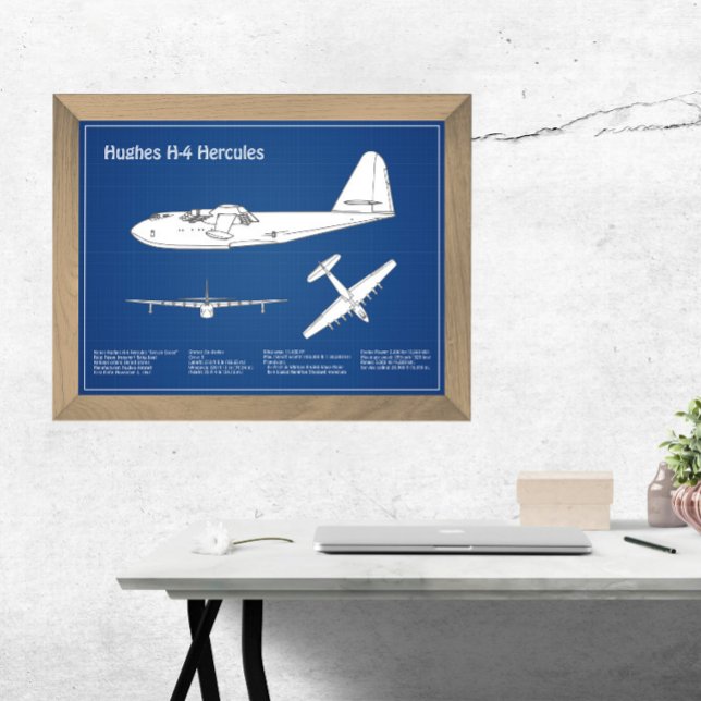 Hughes H-4 Hercules Spruce Goose - Flygplansplaner Fototryck (Skapare uppladdad)