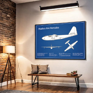 Hughes H-4 Hercules Spruce Goose - Flygplansplaner Poster