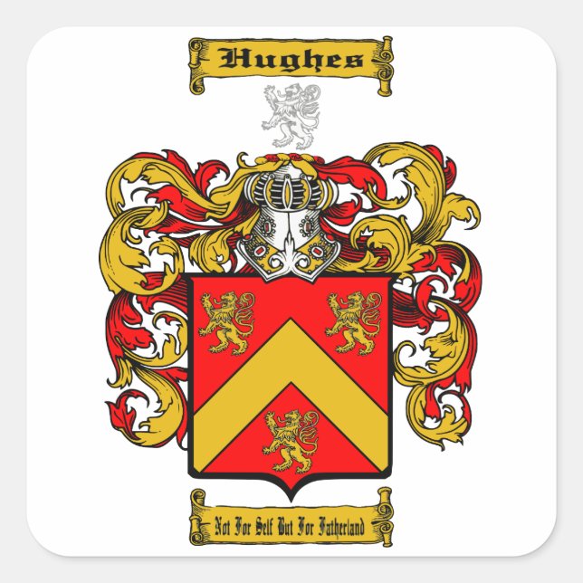 Hughes (irländska) fyrkantigt klistermärke (Framsida)