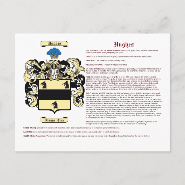 Hughes (mening) vykort (Framsida)