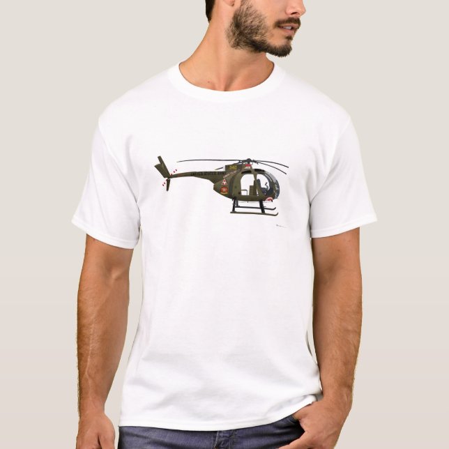 Hughes OH-6 Cayuse Fröcken Clawd T-shirt (Framsida)