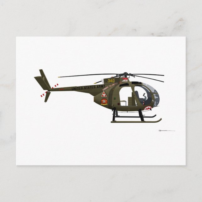 Hughes OH-6 Cayuse Miss Clawd Vykort (Framsida)