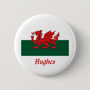Hughes walesisk flagga knapp