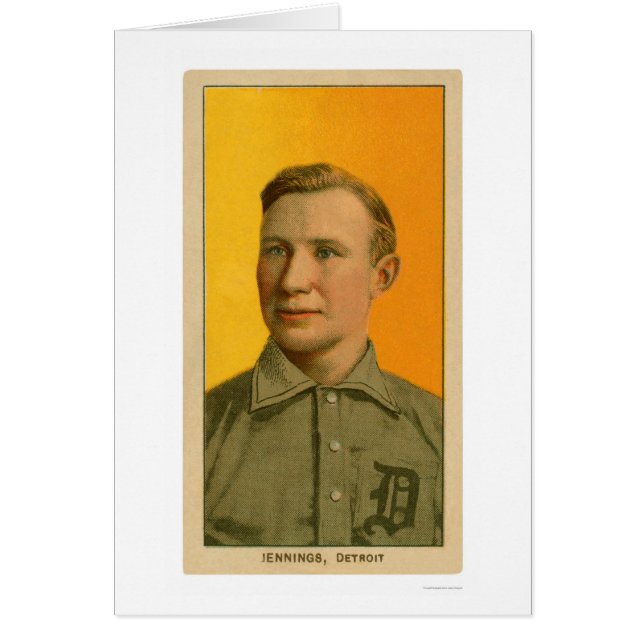 Hughie Jennings baseball 1909 Hälsningskort (Framsidan)