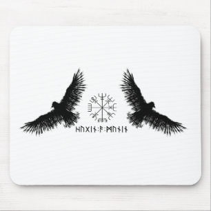Hugin & Munin Vegvisir Odins Raben schwarz Musmatta