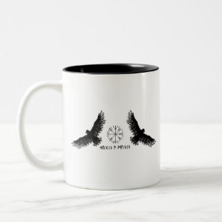 Hugin & Munin | Vegvisir | Odins Raben | schwarz Två-Tonad Mugg