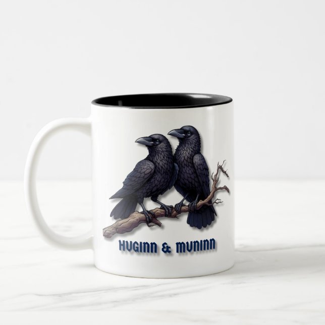 Huginn och Muninn Mugg, Odins Ravens Två-Tonad Mugg (Vänster)
