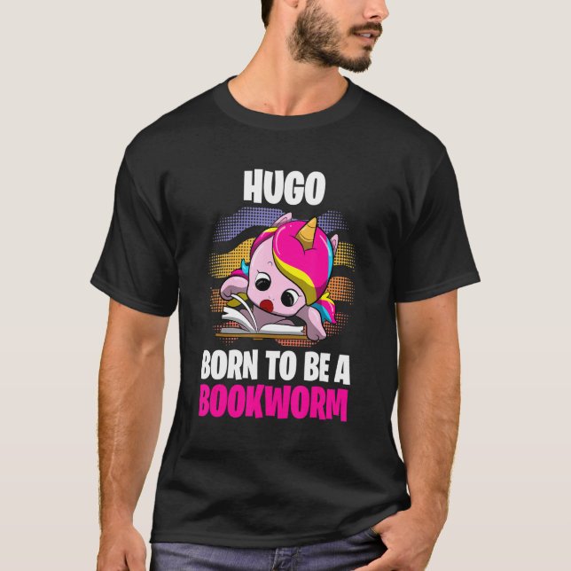 Hugo Born som bokmask Personlig T Shirt (Framsida)