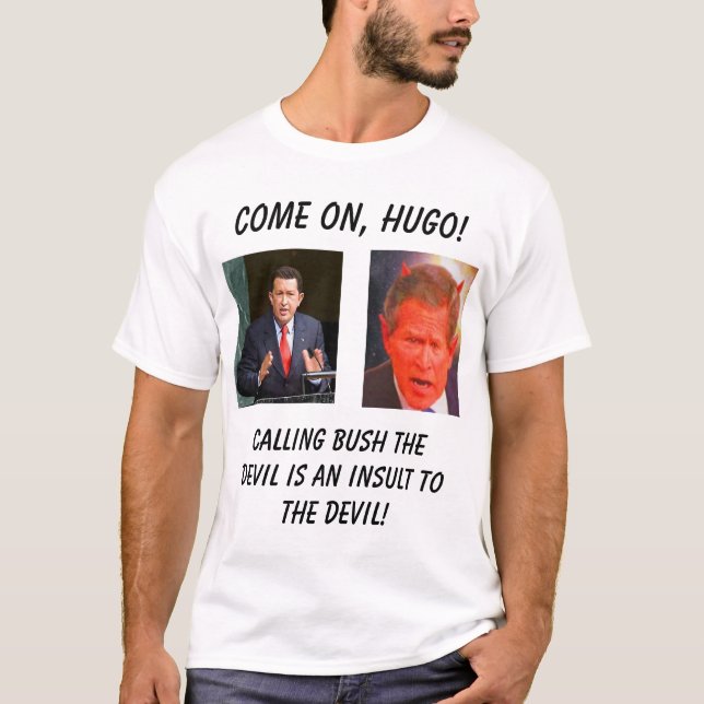Hugo Chavez SATAN T-shirt (Framsida)