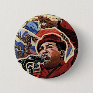 Hugo Chavez - Tecknad Revolution stil Knapp