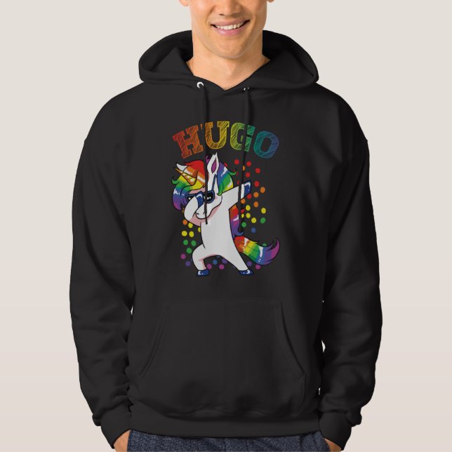 Hugo Dabbing Unicorn Hoodie (Framsida)