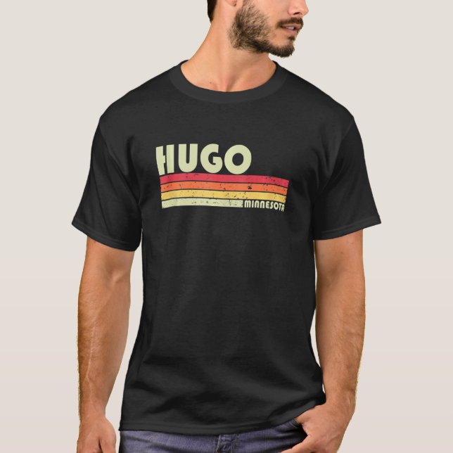 HUGO MN MINNESOTA Funny City Roots Gift Retro T Shirt (Framsida)
