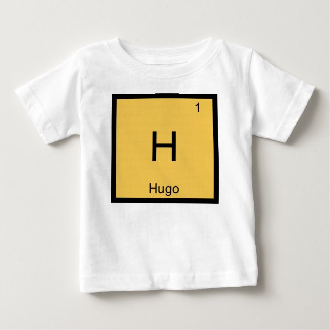Hugo Namn kemi Inslag Periodiska Bord Tee Shirt (Framsida)
