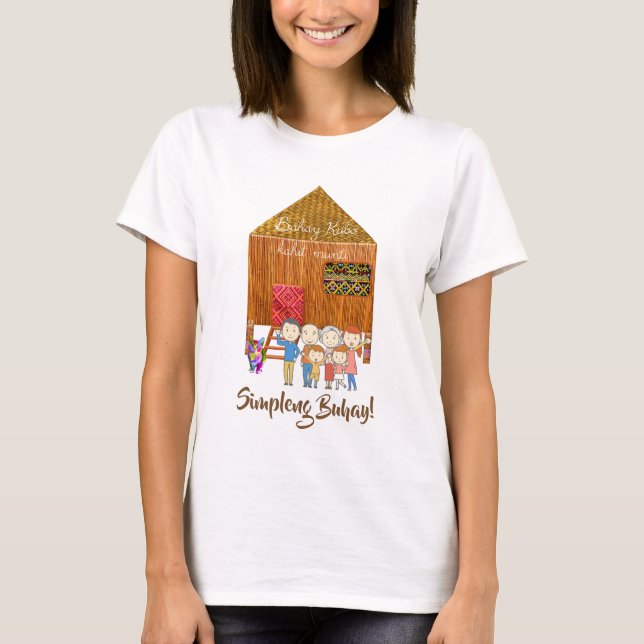 Hugot fodrar, Bahay Kubo, Philippines T Shirt (Framsida)