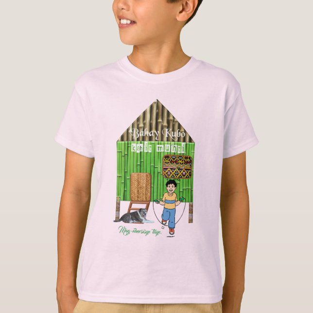 Hugot Line Mag-ehersisyo Bahay Kubo, Filippinerna T Shirt (Framsida)