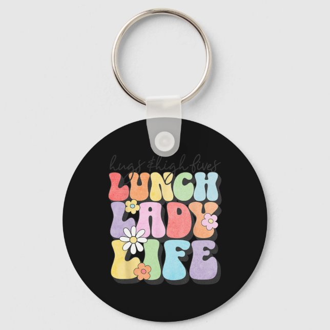 Hugs Amp; High Fives Lunch Dam Vibes School Appre Nyckelring (Framsida)