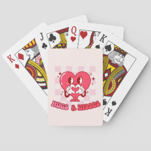 "Hugs and Kisses" Cute & Loving Rosa Heart Casinokort