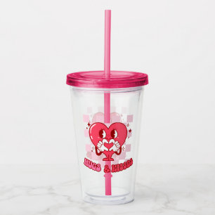 "Hugs and Kisses" Cute & Loving Rosa Heart Take Away Mugg