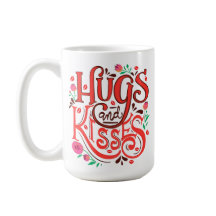 Hugs and Kisses Keramikmugg — Blommig