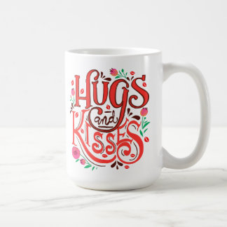 Hugs and Kisses Keramikmugg — Blommig Kaffemugg