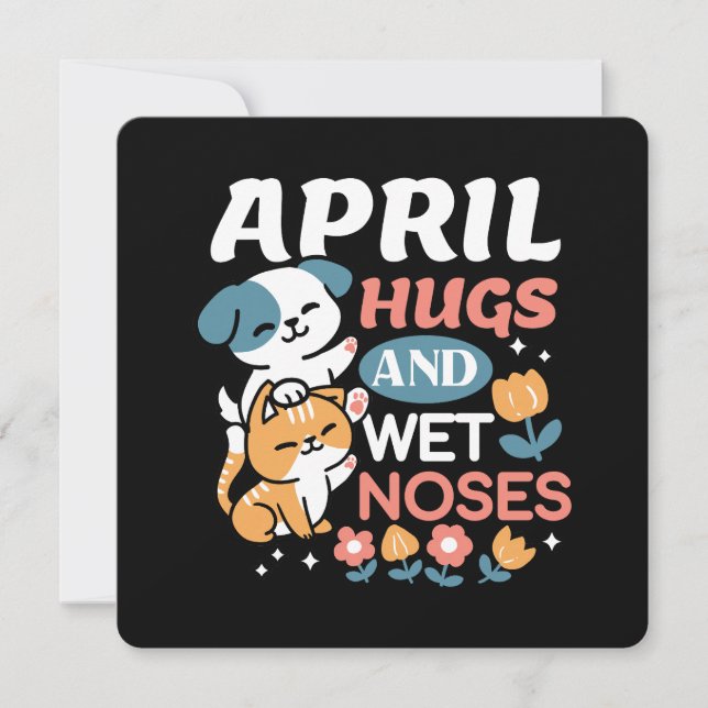 Hugs, Blöt Noses och Vår Vibes - Pets Julkort (Framsida)