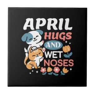 Hugs, Blöt Noses och Vår Vibes - Pets Kakelplatta