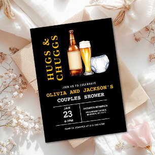 Hugs & Chuggs Öl Diaper Par Baby Shower Inbjudningar