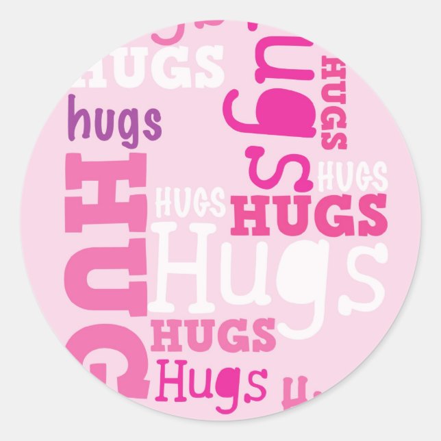 HUGS HUGS HUGS HUGS RUNT KLISTERMÄRKE (Framsida)