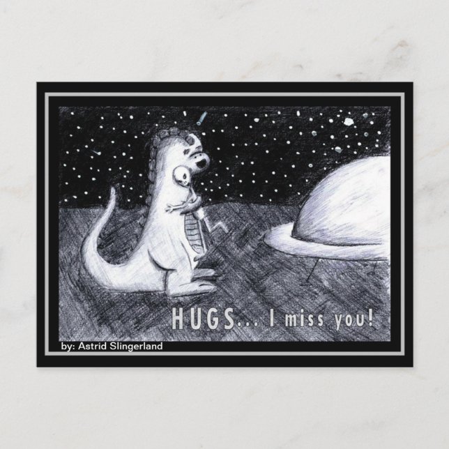 HUGS... Jag saknar dig Vykort (Framsida)