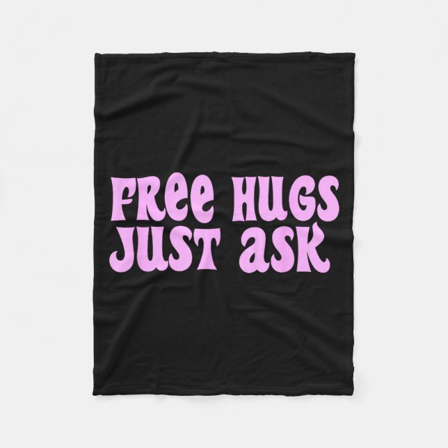 Hugs Just Ask Funny Sarcastic Joke Family  Fleecefilt (Framsidan)