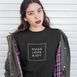 Hugs Kärlek och Joy | Snyggt Minimal jul T Shirt