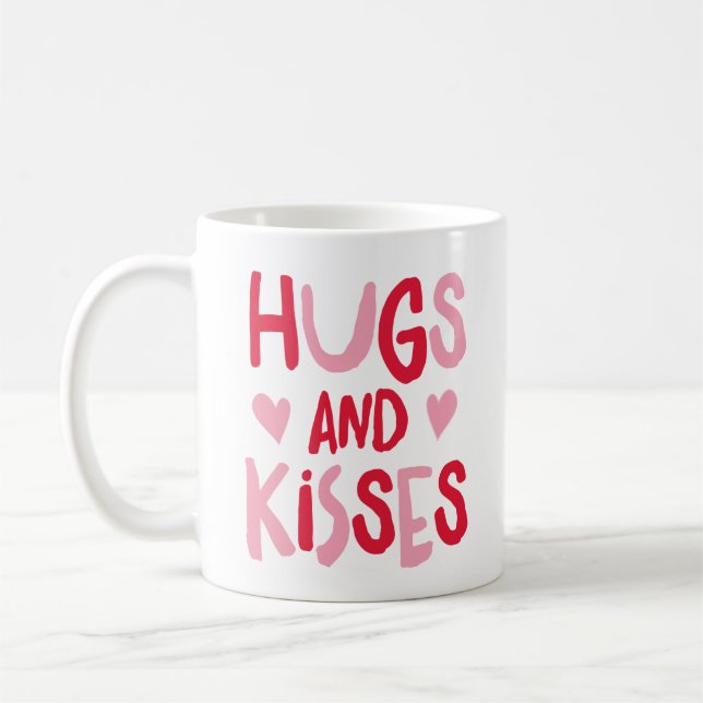 Hugs & Kisses | Alla hjärtans dag Mugg (Vänster)