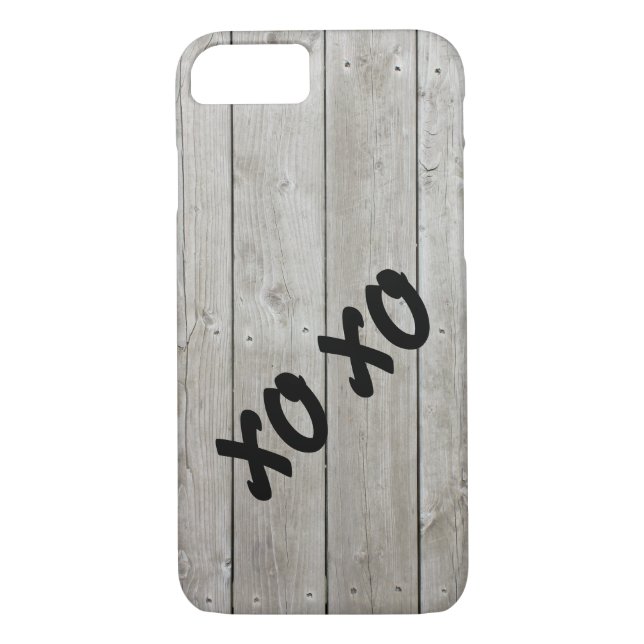 Hugs & Kisses Barn Board iPhone 7 Fodral Case-Mate iPhone Skal (Baksida)
