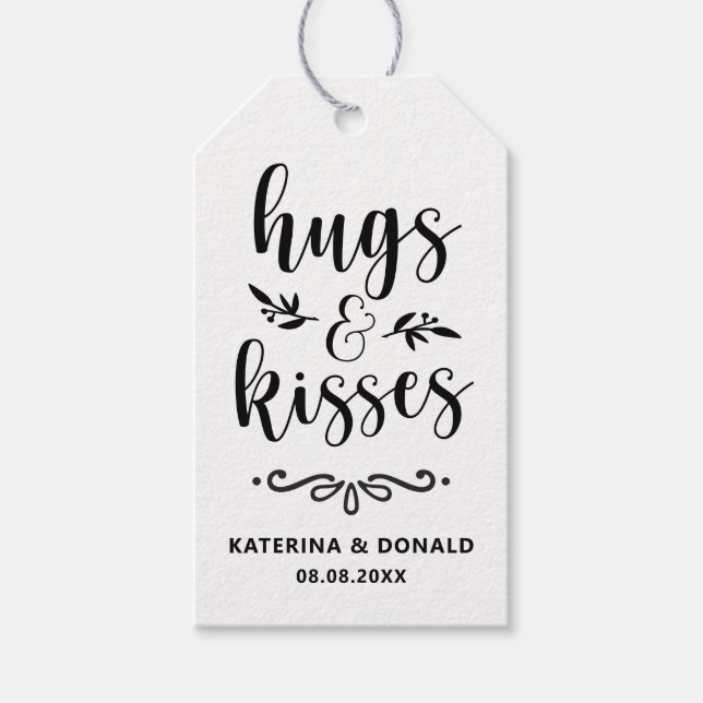 Hugs & Kisses Bröllop | Möhippa för favoritbidrag  Presentetikett (Framsidan)