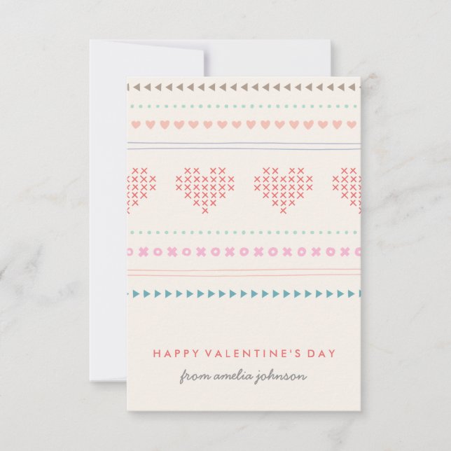Hugs & Kisses Classroom Valentine - Ivory Inbjudningar (Framsida)