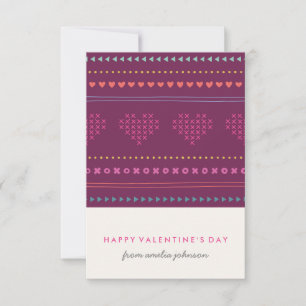 Hugs & Kisses Classroom Valentine - Plum Inbjudningar