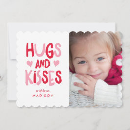 Hugs & Kisses | Fotokort för alla hjärtans dag Julkort