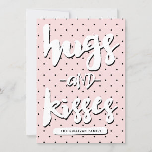 Hugs & Kisses Fotokort för alla hjärtans dag Julkort