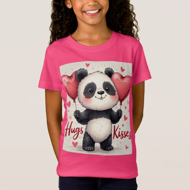 Hugs & Kisses - Girls' T Shirt (Framsida)